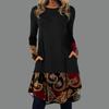 JPNTKY Moda Autunno Inverno Manica Lunga Girocollo Abiti Casual
