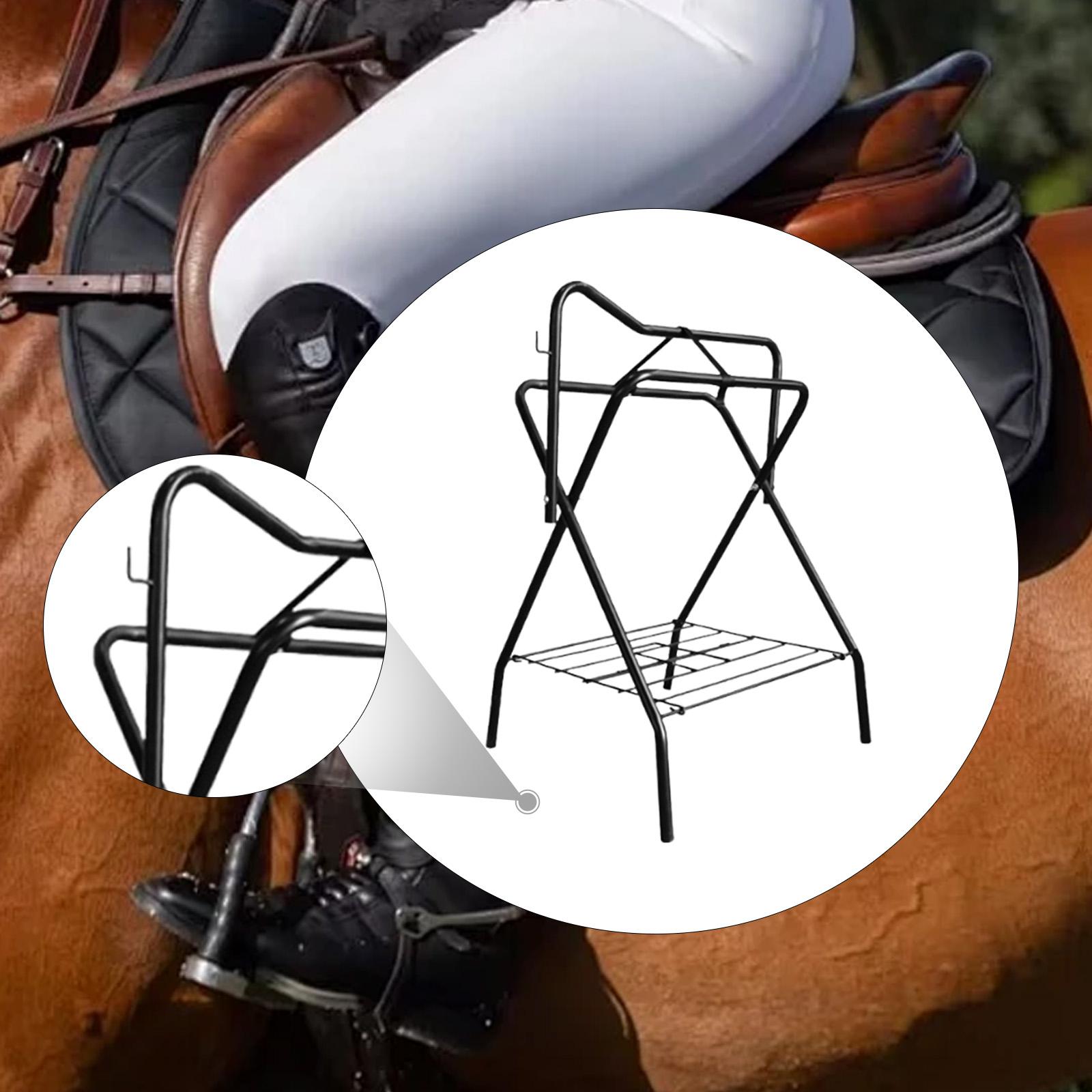 

Portable Saddle Rack Standing Saddle Holder, Heavy Duty, Equestrian Equipment Accessories Foldable чёрный