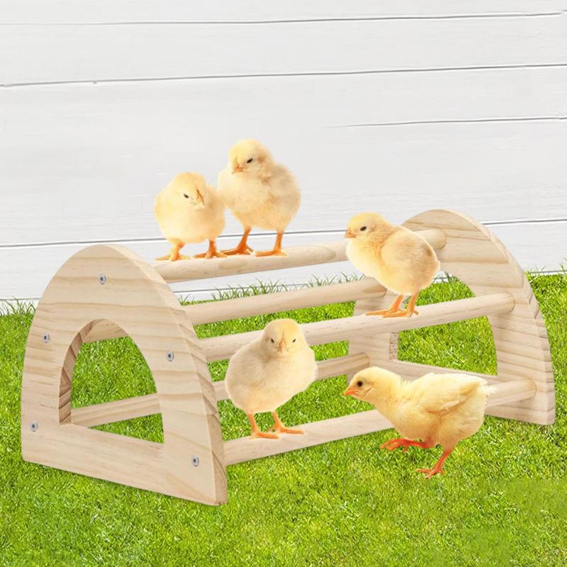 Parrot Perch Bird Stand Wooden Roosting Bar Chick Gym Chicken Toy for Poultry Rest Training