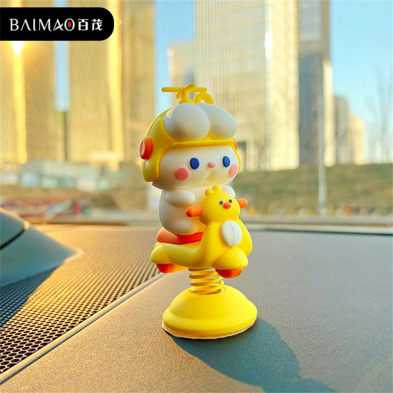 Anime Shaking Doll Car Interior Decoration Cute Spring Shaking Rabbi Auto Dashboard Ornaments Kawai Car Decoration Accessories