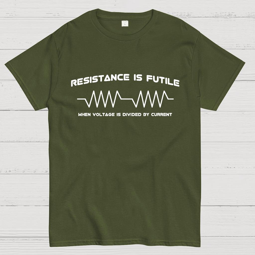 Resistance Is Futile, When Voltage Is Divided By Current Unisex 100% Cotton Summer Casual Cool Loose T-Shirt