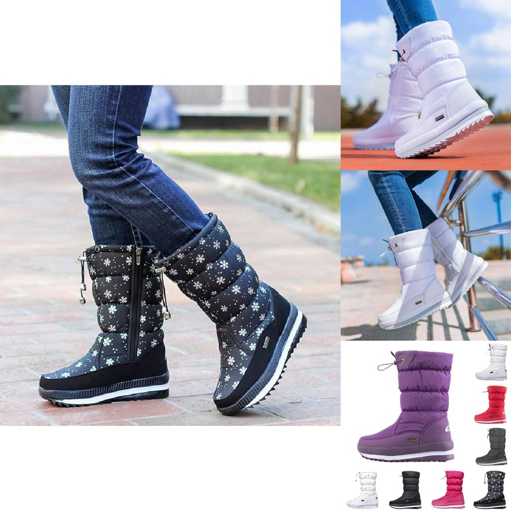 Gemütliche Warme Winter Schneestiefel Für Damen Rutschfeste Mittelhohe Plüschstiefel