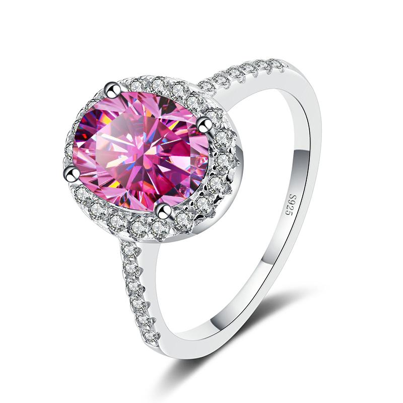 Bague Ringen New 100% 925 Sterling Silver 1 Or 2CT Oval Moissanite Gemstone Engagement Rings Fine Jewelry Diamond Rings For Women