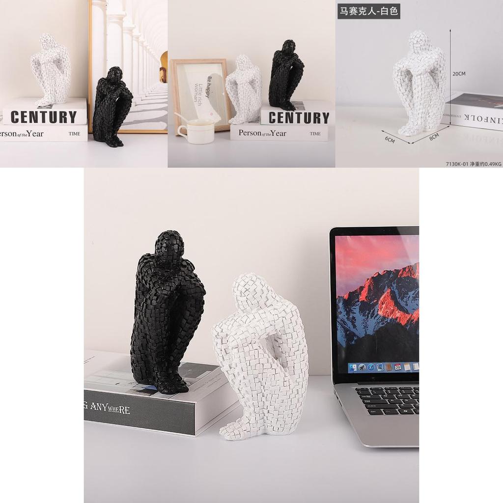 Modern Minimalist Mosaic Resin Sculpture For Home Office Living Room Decor Gift