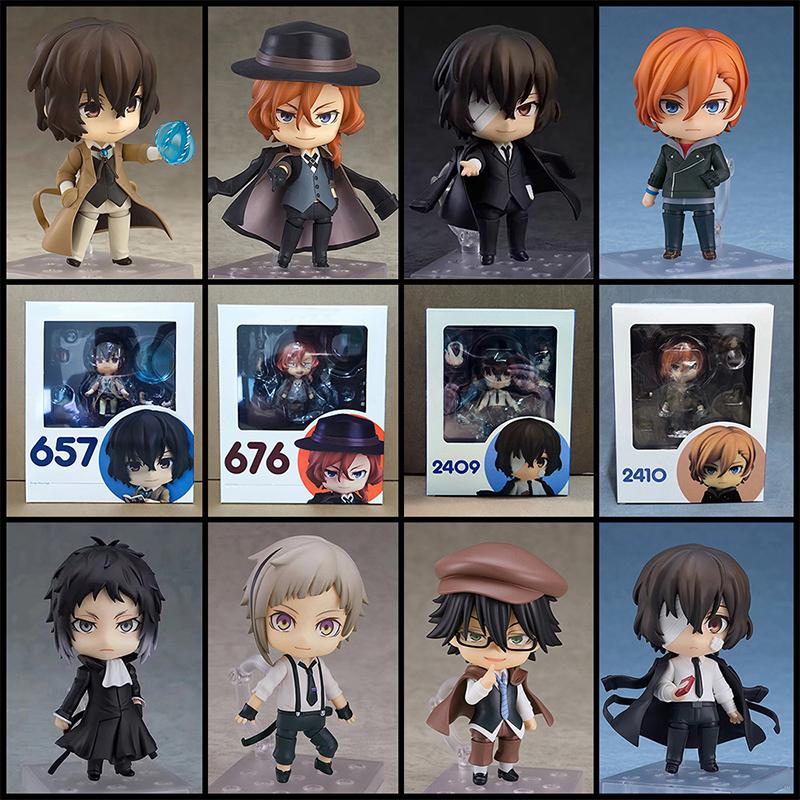10cm Bungo Stray Dogs Q Edition Osamu Dazai Nakahara Chuuya Anime Figure Pvc Action Figurine Statue Model Collection Toys Gifts