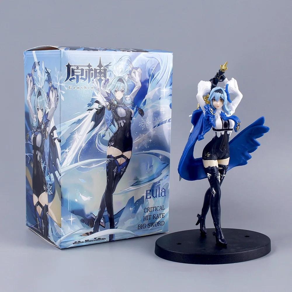 18cm Eula Figure Genshin Impact PVC Action Figure Anime Cute Girl Klee Paimon Eula Figurine Hu Tao Collect Model Toy Doll Gift