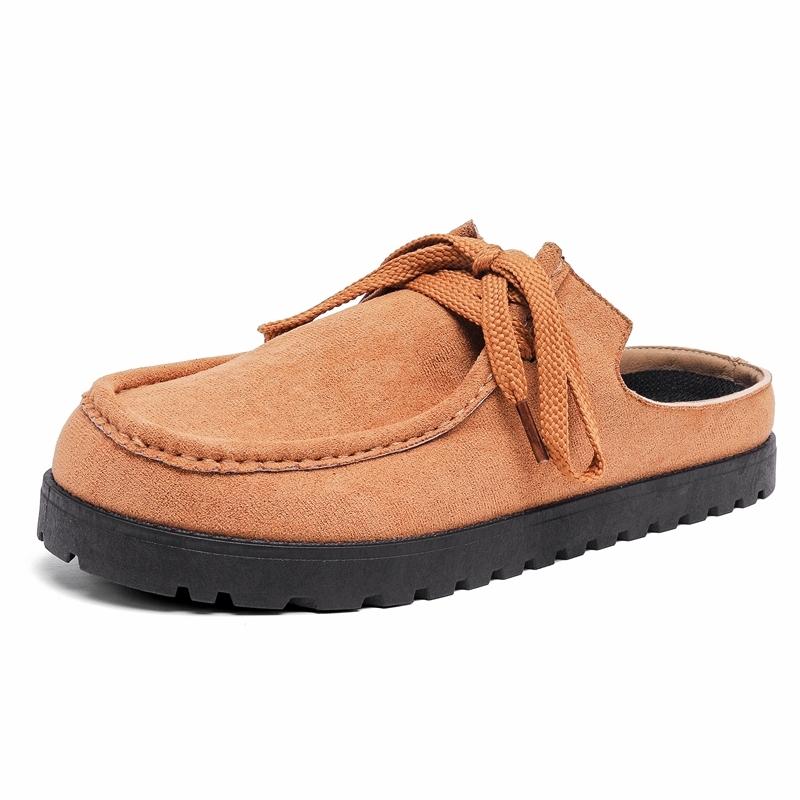Fashion Breathable Mens Half Slipper Simple Leathe Muller Shoes Loafers Handmade Male Comfy Flats Lazy Shoes Soft Summer Casual Shoes