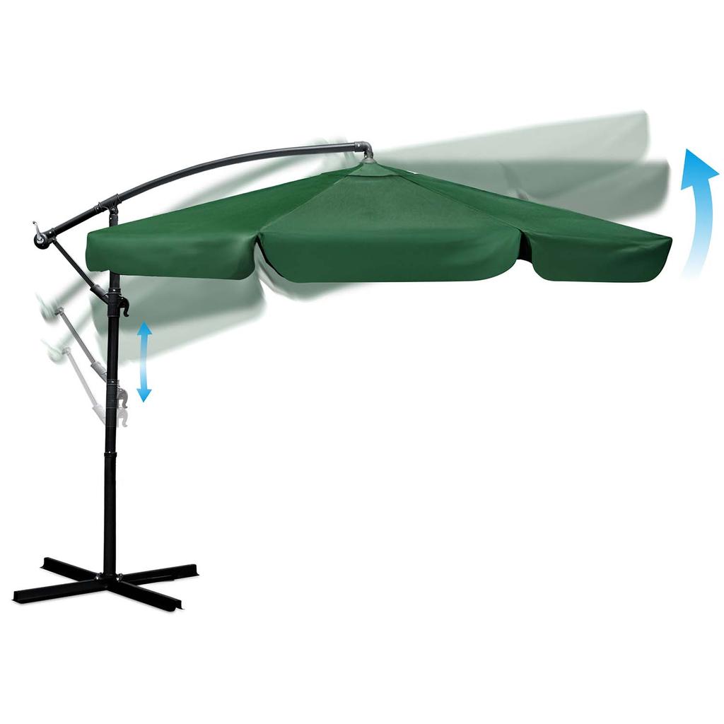 Folding Garden Parasol 6-Segment 350 Cm With Cover Plonos Pl-880
