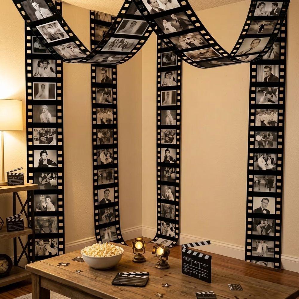 2 ks Polyesterová fóliová páska Pozadí Dekorace Divadelní téma Filmový fotorámeček Banner Dětská párty