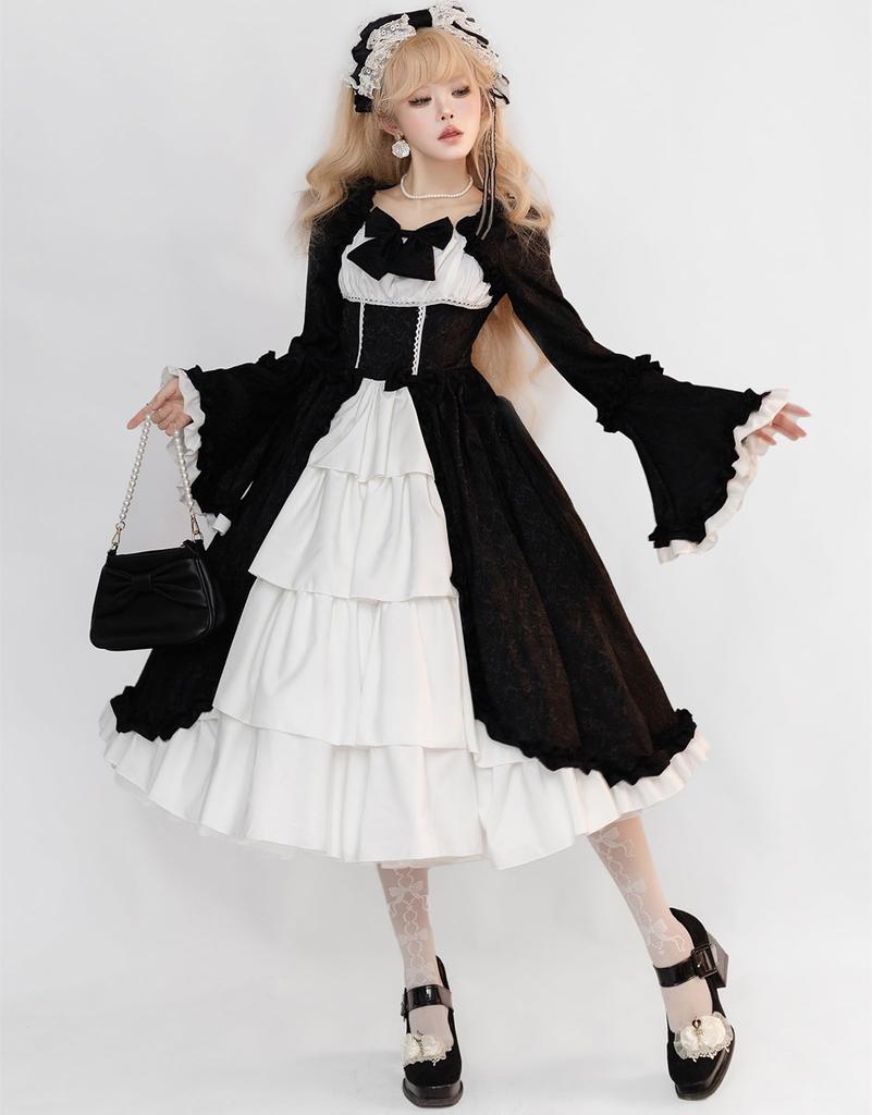 Sivrusn Gotisches Lolita-Kleid mit Spitze, perfekt für Süße und Edle, Wunderschönes Retro-Prinzessinnen-Lolita-Hofkleid, Größe 2XL Damen, Rüschen, Cosplay,
