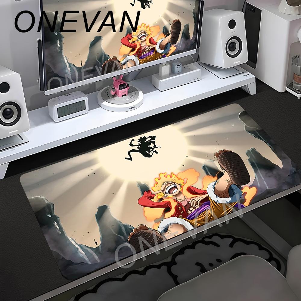 Tappetino Mouse Gaming Esteso One Piece Luffy Tappetino Scrivania Grande Xxl Base in Gomma Antiscivolo Bordo Cucito per PC Gamer Laptop Tappetino Tastiera