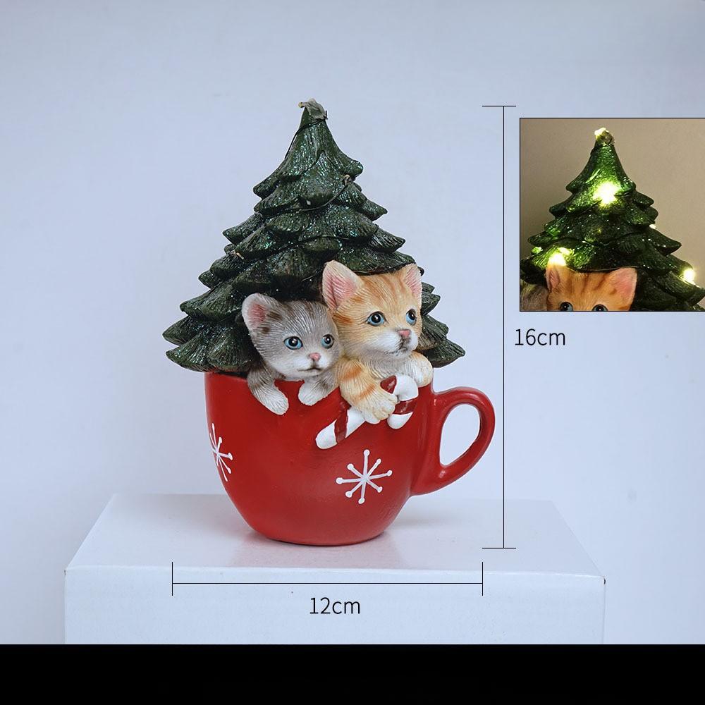 

Маленькие животные Рождественская чашка Ночной светильник Изделия из смолы Домашний рабочий стол Рождественская елка Светильник Гирлянда Украшения