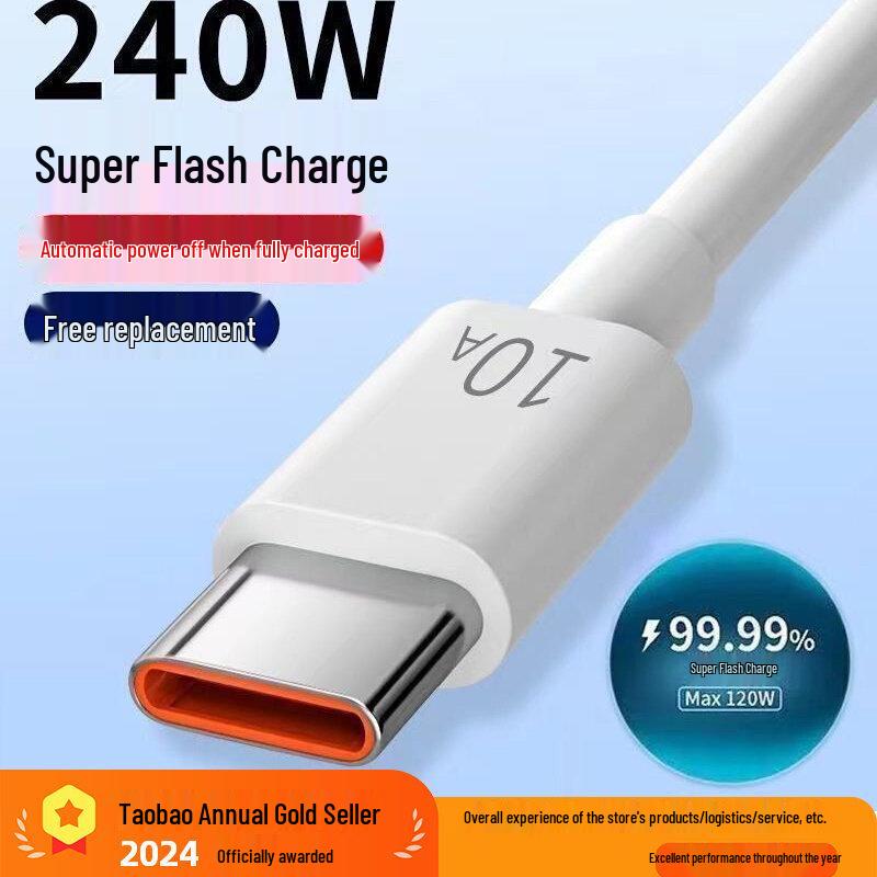 10A Super Fast 240W Flash Charge Data Cable for Huawei, Vivo, Xiaomi, OP, Honor Phones