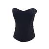 Women's Strapless Corset Tube Top Slim Fit Solid Sleeveless Crop Cami Blouse