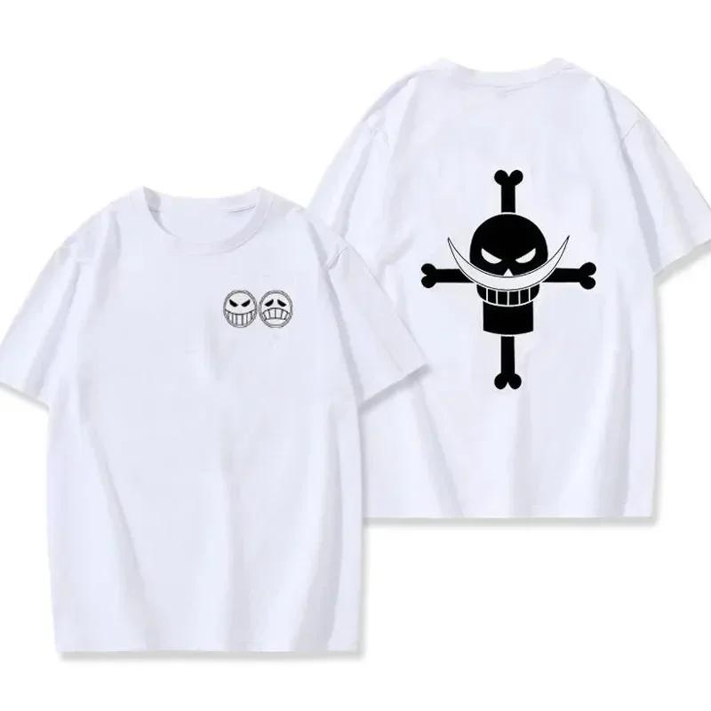 Pirate Ace Edward Newgate T-shirt Men Women  Anime Cosplay Mens T Shirt Cotton Short-sleeve Tops Harajuku Clothing