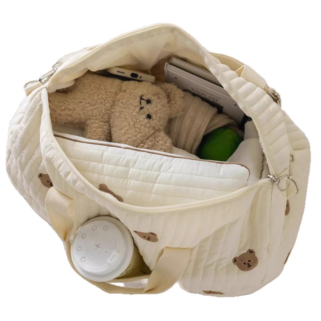 · New Embroidered Versatile Travel Bag, Large-capacity Duffel Bag, Light Storage, Portable Messenger Breathable