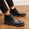 Large Size Leather Shoes Men's Medium and High Top Brock Martin Boots Engraved and Polished British Style Men's Shoes Casual Small Leather Shoes
