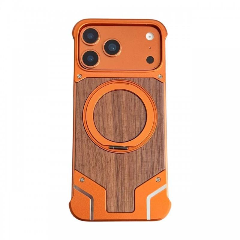 Magnetic Metal Phone Case With Built-in Kickstand IPhone 16 Pro Max 17 15 Aluminum Armor Cover