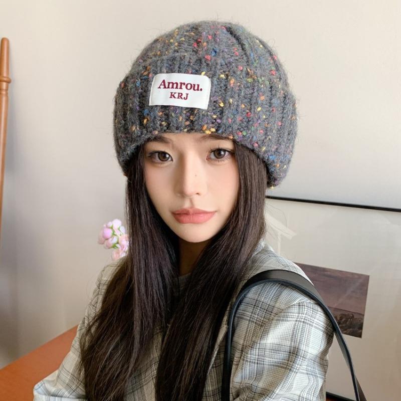 Hat Women's Autumn and Winter New Versatile Wool Hat Warm Ear Protection Windproof Knitted Hat Cold Hat
