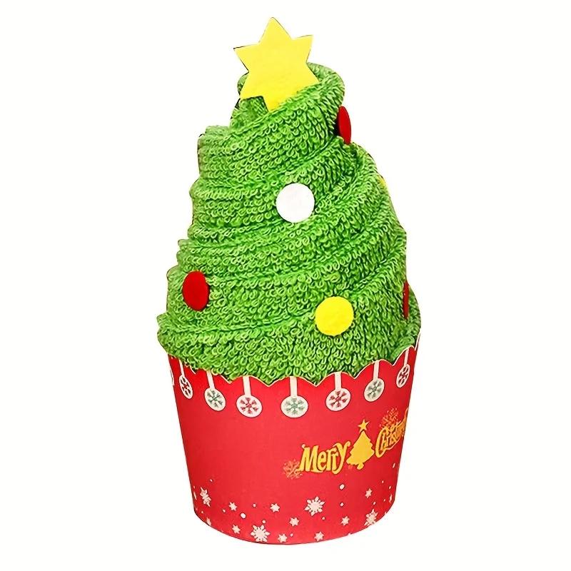 Christmas Towels Cake Modelling Hand Towels Santa Claus Snowman Christmas tree Embroidered Home Decor Kitchen Indoor Bathroom