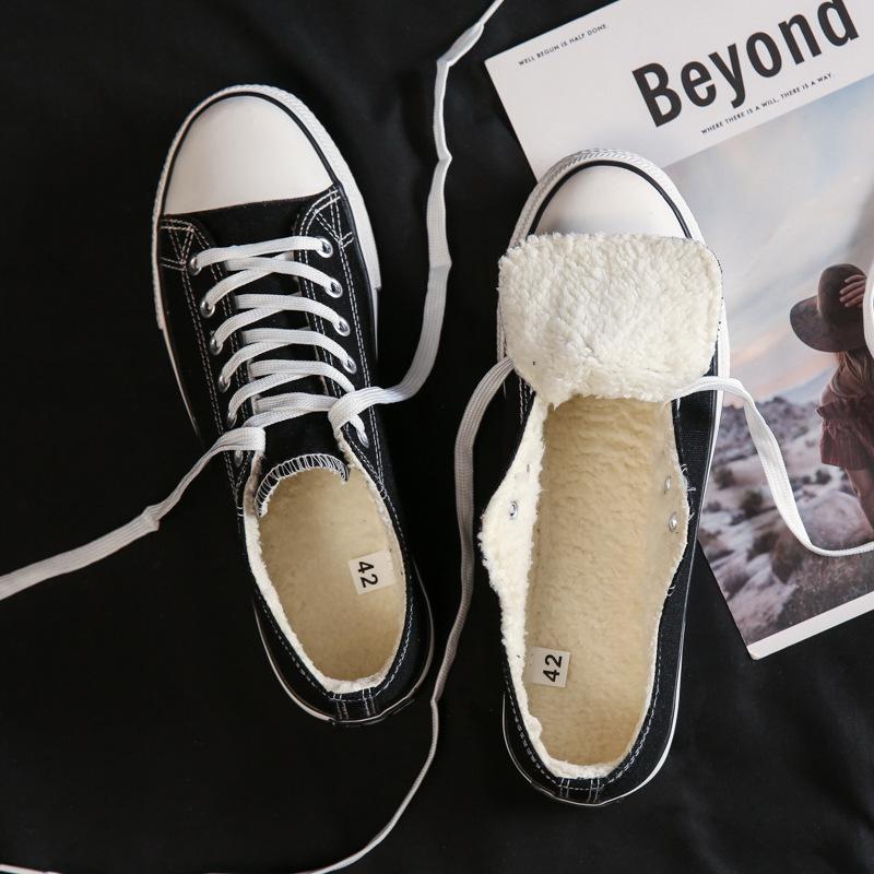 Men's Plush Canvas Shoes - Korean Casual, Versatile, Warm, Sneakers for Fall & Winter (N01)
