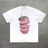 Strawberry Graphic Tee, Retro Fruit T-Shirt for Women Men, Vintage Style Aesthetic Sliced Strawberry Top, Y2K Cottagecore Shirt, Summer Tops