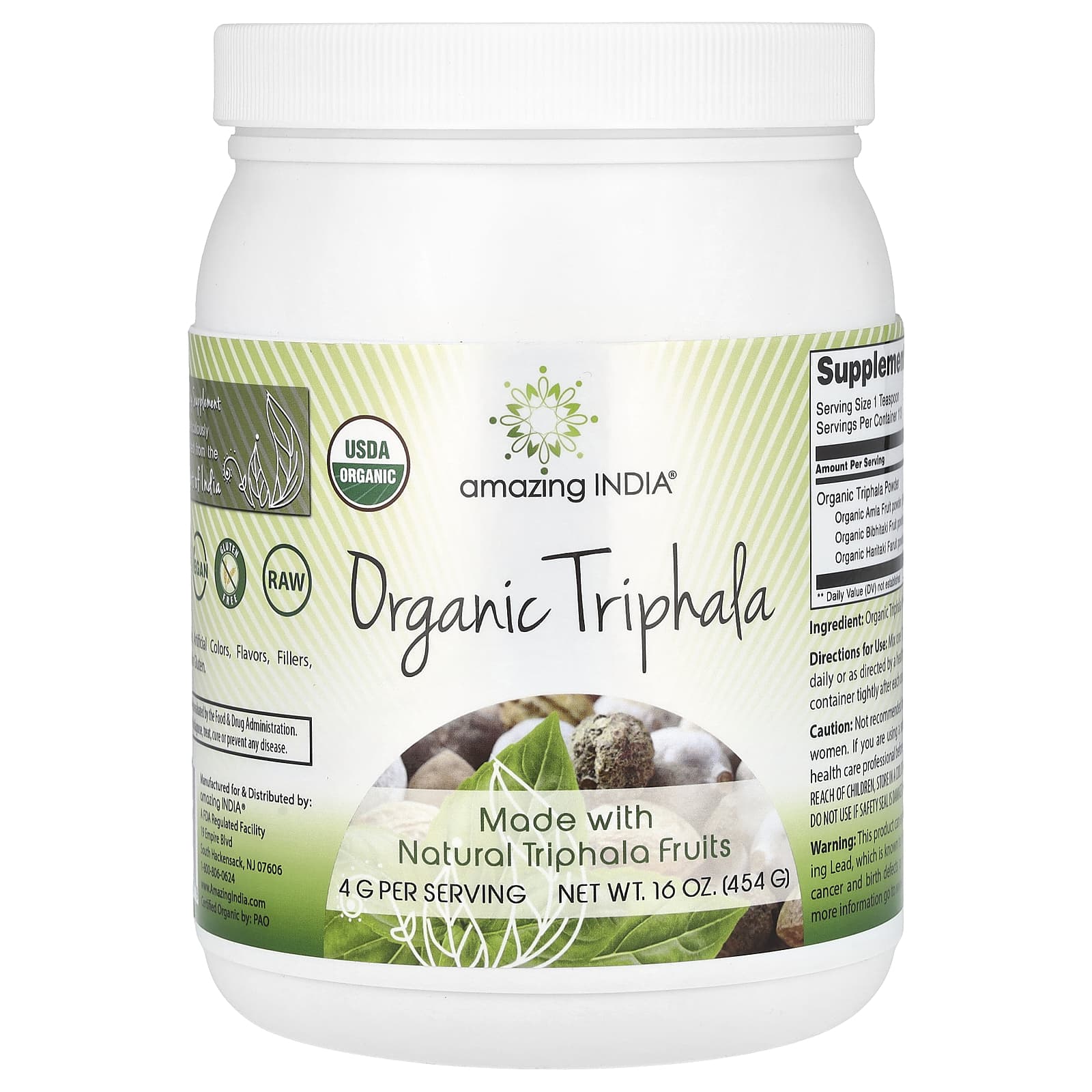 

Organic Triphala, 454G(16Oz)