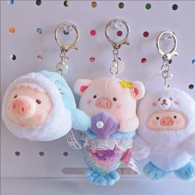 Genuine LuLu The Piggy Ocean Series Cute Plush Pendant Dolls Hexagonal Dinosaur Seal Lu Anime Peripheral Stuffed Ornaments Gift