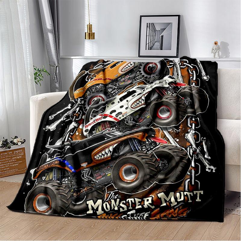 M-Monster Jam Grave Digger Truck Sofa Blanket Lightweight Warm Insulation Blanket Bed Office Car Knee padsThrow Blanket