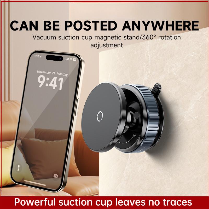 360° Rotatable Strong Magnetic Household Phone Holder Vacuum Suction Cup Phone Fixed Support Stand