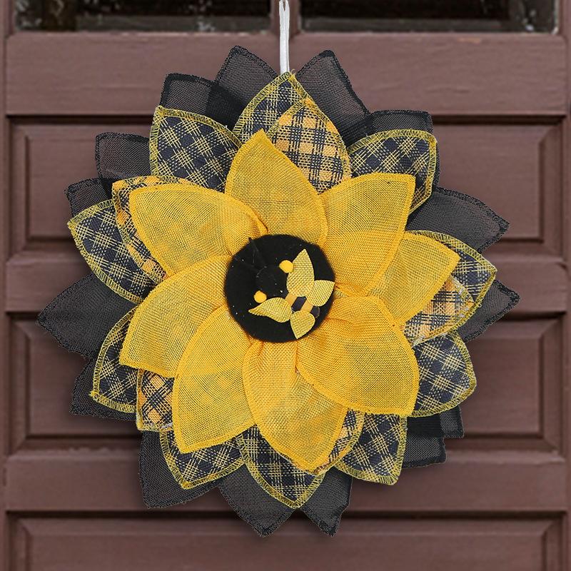 Bee Decoration Bee Festival Sunflower Wreath Easter Bee Wreath Festival Props Decoration