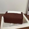 Decorative Vine Pattern Waterproof Leather Tissue Box with Drawer Practical Napkin Storage Organizer for Household Daily Use