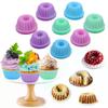 12 Pieces/set Of Food-grade Silicone Cake Molds, Multi-colored Round Muffin Cups, Baking Silicone Cake Molds