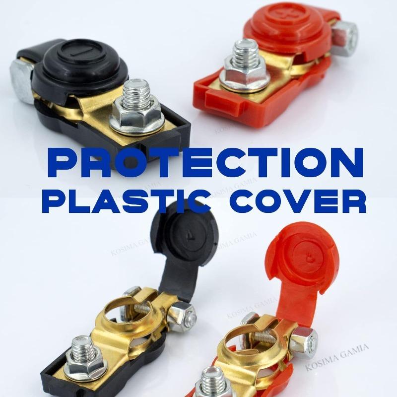 1 Pair Universal Car Battery Terminals Cable Terminal Clamps Connectors Positive and Negative Red and Black Battery Connector
