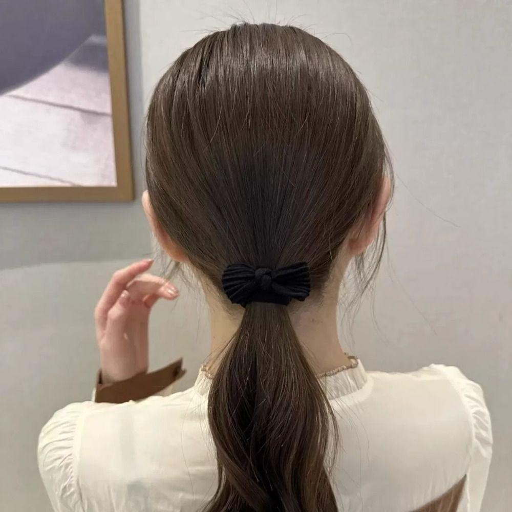 1pcs 5Colors Bow Hair Ring Flocking Tie Ponytail Hair Circle colourful hair band  Girl Accessories