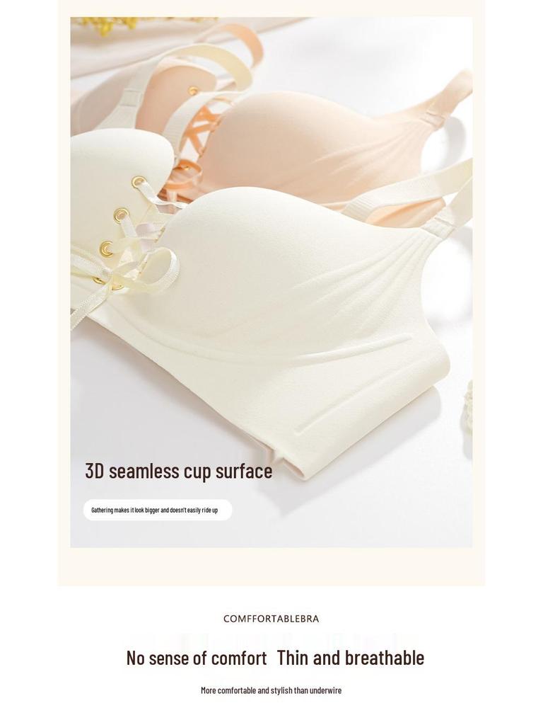 Smooth Seamless Strappy Push-Up Bra: Wirefree Support for Small Chests