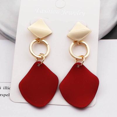 Neue Mode-Statement Ohrringe Grün Weiß Rot Geometrische Tropfen Ohrringe für Frauen Punk Metall Ohrring Trendy Schmuck Elegant