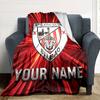 Name Custom Athletic Club Print Flannel Blanket High Quality Warm Comfortable Cover for All Seasons Perfect for Gifts Home Decor