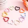 4 Pieces Of Colorful Love Spring Keychain Keyring Heart-Shaped Heart-Shaped Spring Ring Diy Jewelry Accessories