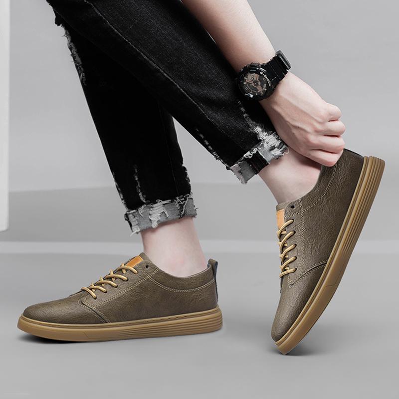 Fashion 2025 New Brand Genuine Leather Mens Walking Sneakers Comfy Designer High End Fashion Lace Up Oxford Shoes Tenis Masculino Flats