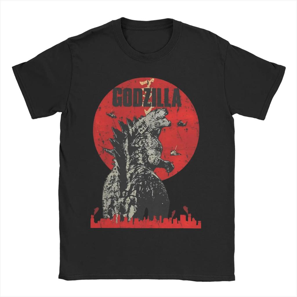 Minus One Vintage King Of Monsters T Shirt for Unisex Cotton TShirt Crewneck Godzilla Tees Short Sleeve Clothes Graphic Printed