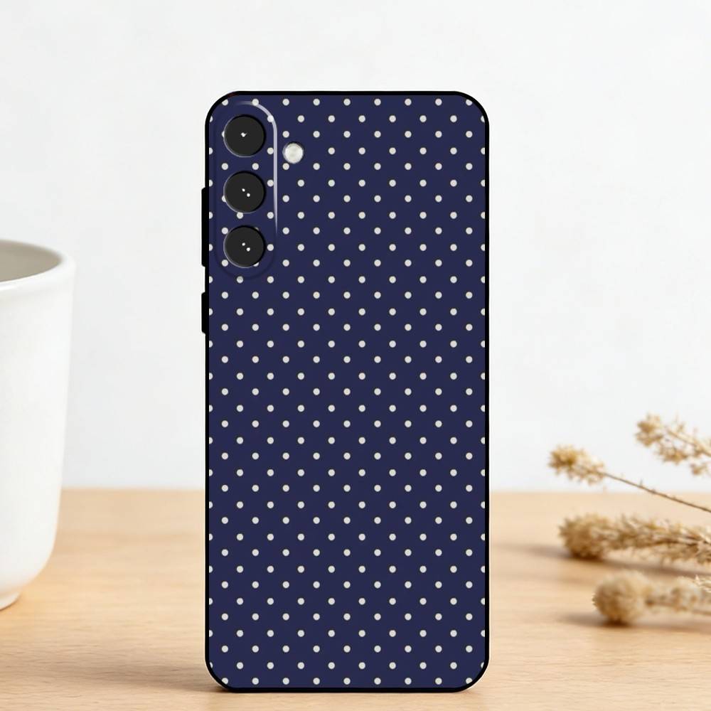 Coque de téléphone à pois style V-Vintage pour Samsung Galaxy A73, A72, A71, A70, A53, A52, A51, Autres Housse souple noire