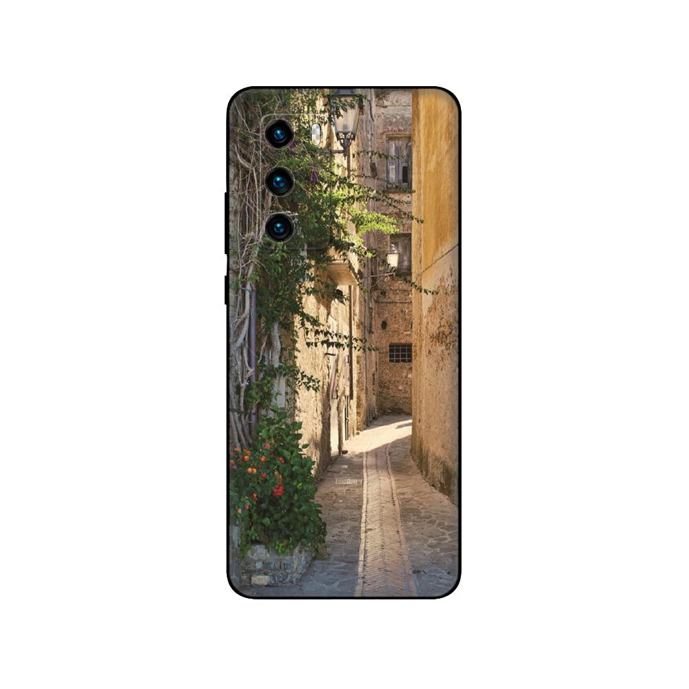 For Huawei P40 Case 6.1inch Soft Silicon Phone Back On Huawei P 40 Pro Cover Bumper Fundas Black Tpu Case Pink Anime Space Car