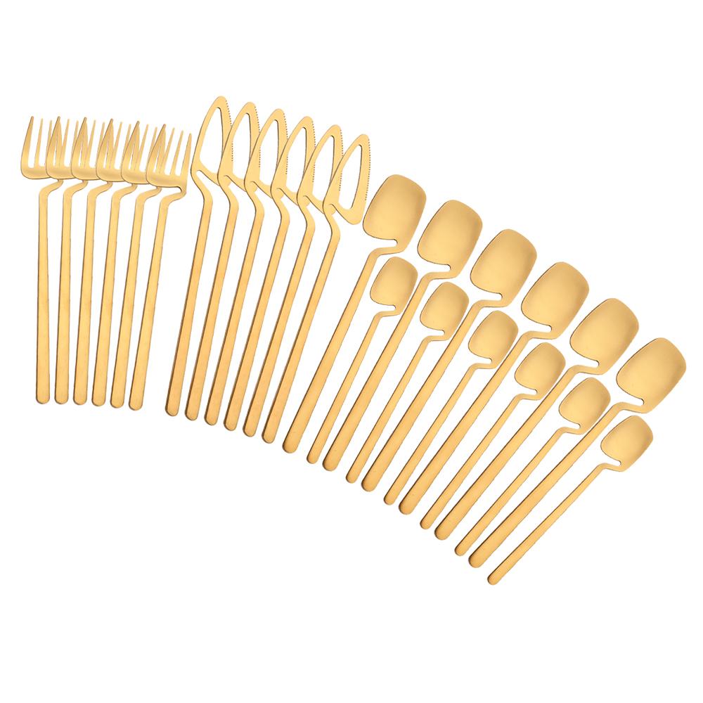 24 szt. Czarne matowe zastawy stołowe zestaw sztućców 304 nóż stołowy ze stali nierdzewnej widelec zestaw łyżek sztućce kuchenne zastawa stołowa zestaw imprezowy