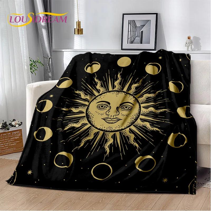 Mysteriou Tarot Sun Moon Mandala Magic Soft Flannel Blankets,Throw Blanket Comfortable Blanket for Picnic Beds Sofa Home Bedroom