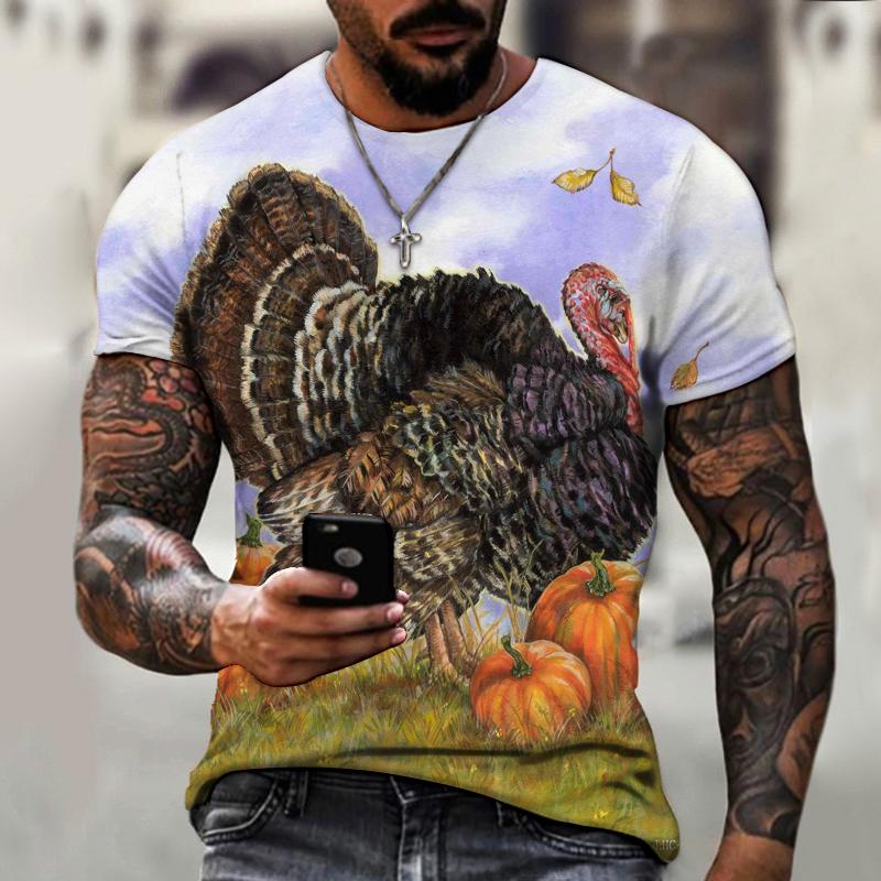

2022 Мужская модная брендовая футболка на День Благодарения, Турция, Фестиваль еды, уличный топ с 3D принтом и круглым вырезом, повседневный свободный оверсайз