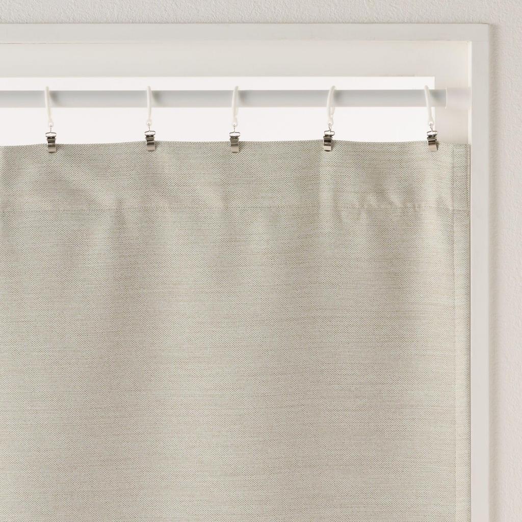 MUJI and 100cm Wide X 178cm Product 84345999 Flame-Retardant Light-Blocking Double-Weave Non-Pleated Curtains, Beige, Long, Number