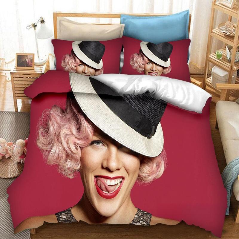 

Comforter Singer Pink Printed Bedding Sets Quilt Bed Comforter Pillow Case 2-3 Pieces Sets Teenagers Children S Gifts Comforter (quilt)-EU Single(135*200cm)3pcs