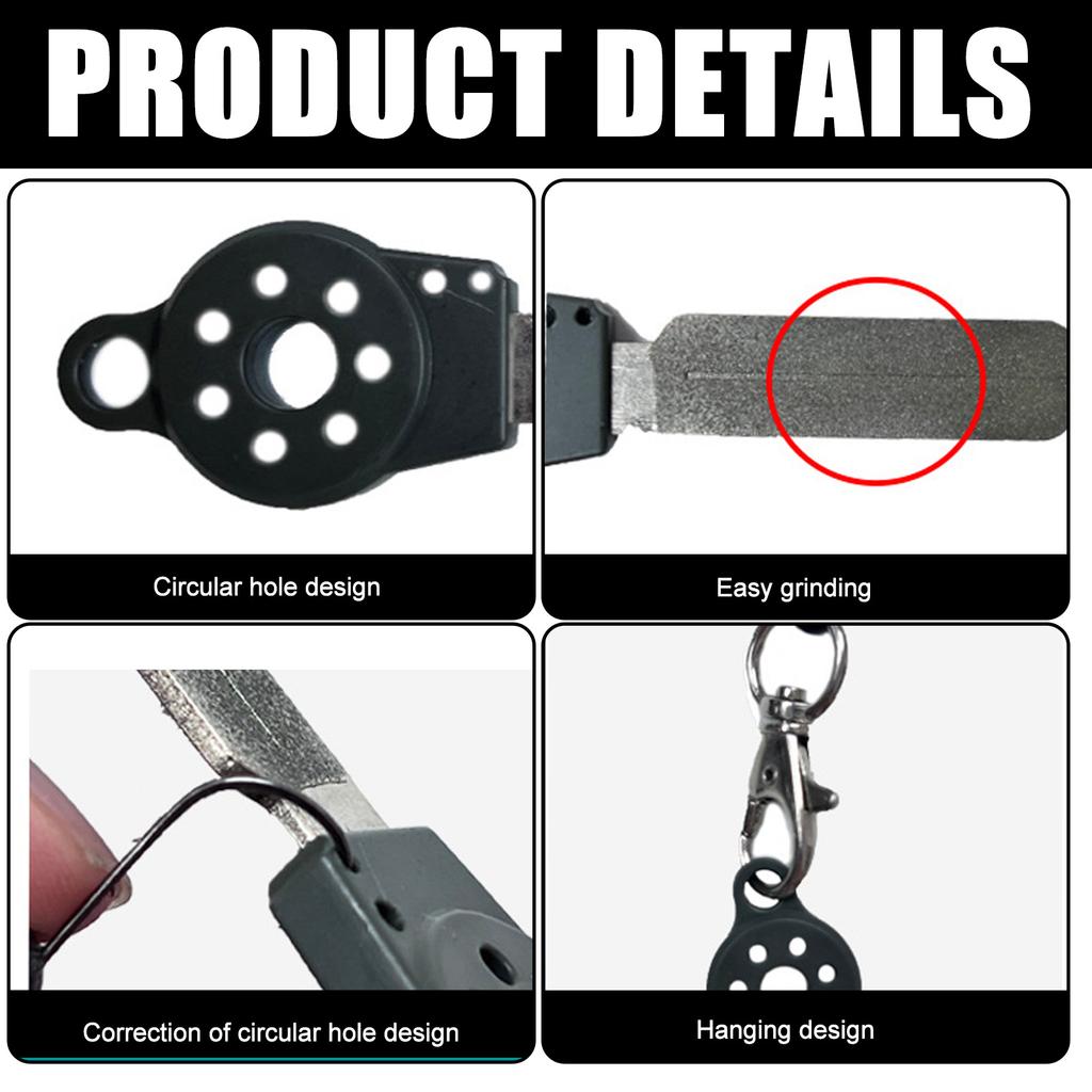 Fish Hook Sharpener Fishhook Hone Diamond File Sharpening Whetstone Sharpening Tool Accessory Grinding Tool Double Side