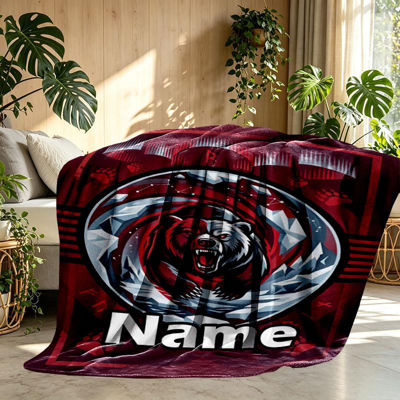 Custom Name Personalized North Sydney Bears Print Blanket, Home Decor, Bedroom, Sofa, Camping, Couch, Gifts for Birthday Christmas